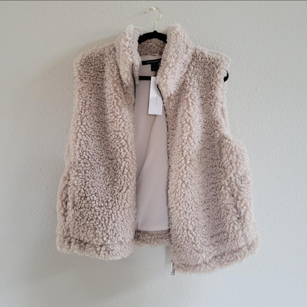 French Connection Cream Sherpa Jacket